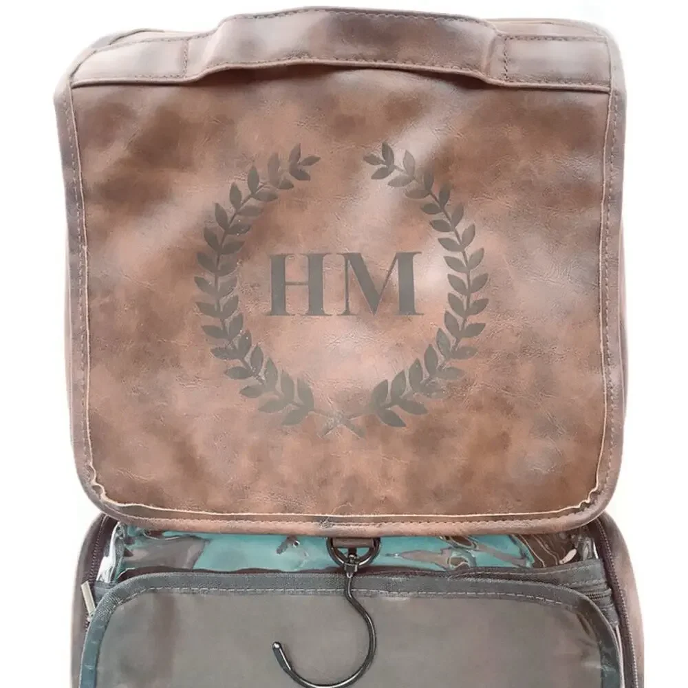 H&M Brown Travel Toiletry Bag Makeup Shaving Organizer Dopp Kit Men Women
